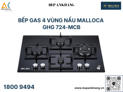 Bếp Gas Âm 4 Vùng Nấu GHG 724-MCB - Kiềng: Gang tráng men